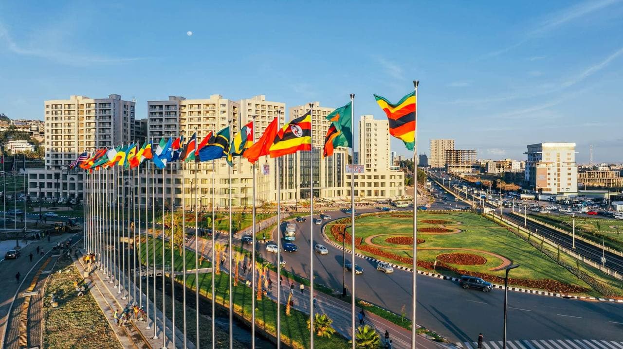 African flags along Addis Ababa's new boulevards